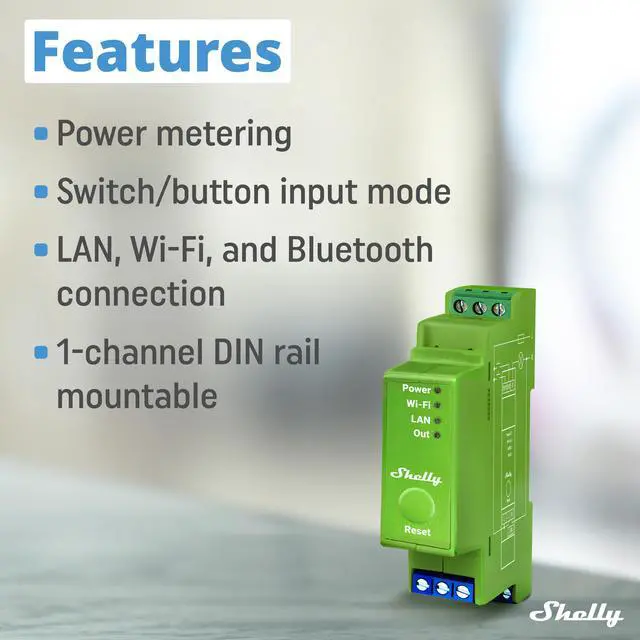 Alt view image 3 of 8 - Shelly Pro Dimmer 1PM | Wi-Fi, LAN & Bluetooth 1-Channel Smart Dimmer with Power Metering | Home Automation | DIN Rail | Compatible with Alexa & Google Home | iOS Android App (Pro Dimmer 1PM)