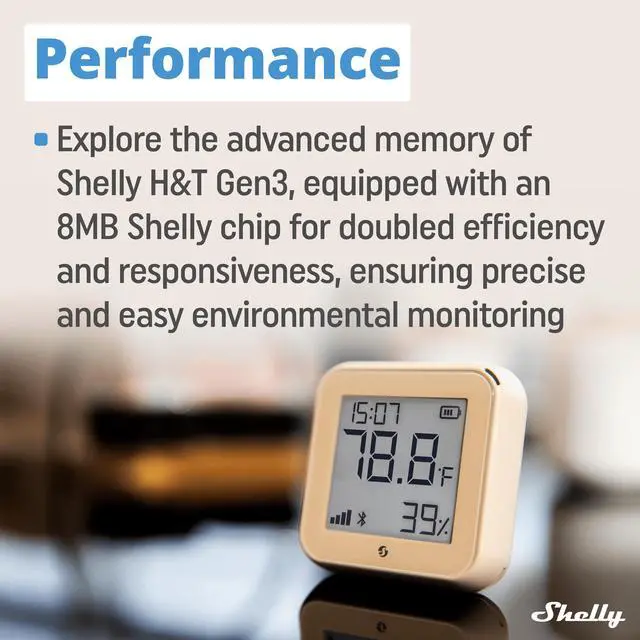 Alt view image 5 of 7 - Shelly H&T Gen 3 | Wi-Fi & Bluetooth Temperature | Humidity Sensor & Weather Station (Wall Mountable, No Hub Required) | Mocha
