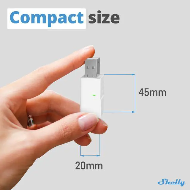 Alt view image 2 of 7 - Shelly BLU Gateway | Bluetooth WiFi Gateway in a USB-A dongle | WiFi Range Extender | Compatible with Google Home & Alexa | iOS & Android App | Wire-Free | Home Automation