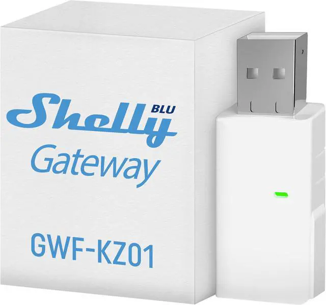 Main image of Shelly BLU Gateway | Bluetooth WiFi Gateway in a USB-A dongle | WiFi Range Extender | Compatible with Google Home & Alexa | iOS & Android App | Wire-Free | Home Automation