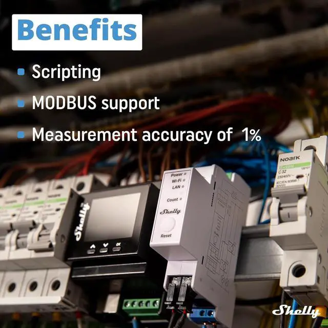 Alt view image 3 of 7 - Shelly Pro 3EM (400A) | WiFi & Bluetooth 3-Phase Smart Energy Meter | 2-Way Consumption | Compatible with Google Home & Alexa | iOS & Android App | No Hub Required | Home Automation