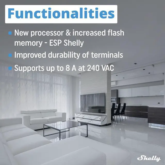 Alt view image 5 of 7 - Shelly 1PM Mini Gen3 | Wi-Fi & Bluetooth Smart Relay Switch | 1 channel 8A | power metering | Compatible with Alexa & Google Home | Home Automation