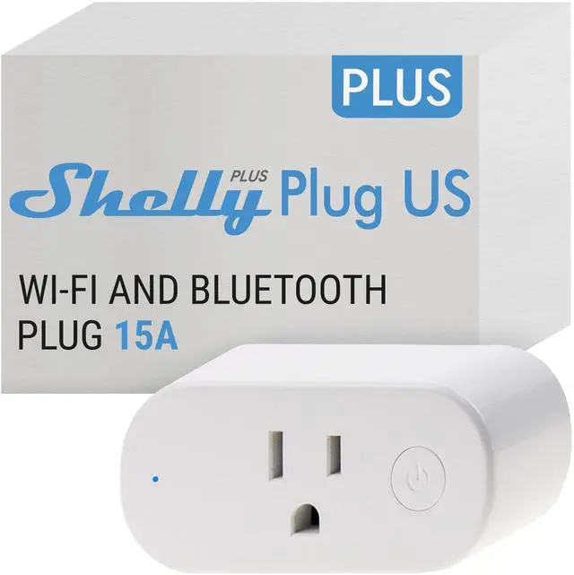 Main image of Shelly Plus Plug US | WiFi & Bluetooth Operated Smart Plug with Power Measurement | Home Automation | Monitor Appliances  iOS & Android App | Compatible with Google Home and Alexa