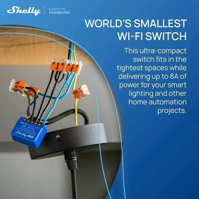 Alt view image 6 of 7 - Shelly 1 Mini Gen3 | Wi-Fi & Bluetooth Smart Relay Switch | 1 channel 8A | Compatible with Alexa & Google Home | Dry Contacts | No Hub Required