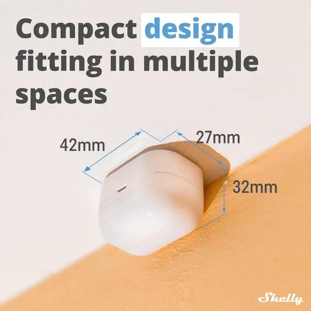 Alt view image 7 of 7 - Shelly Blu Motion | Bluetooth Motion & Lux Sensor | Compatible with Google Home & Alexa | iOS & Android App |  Up to 30 Ft. Range |  Long-Lasting Battery | Home Automation