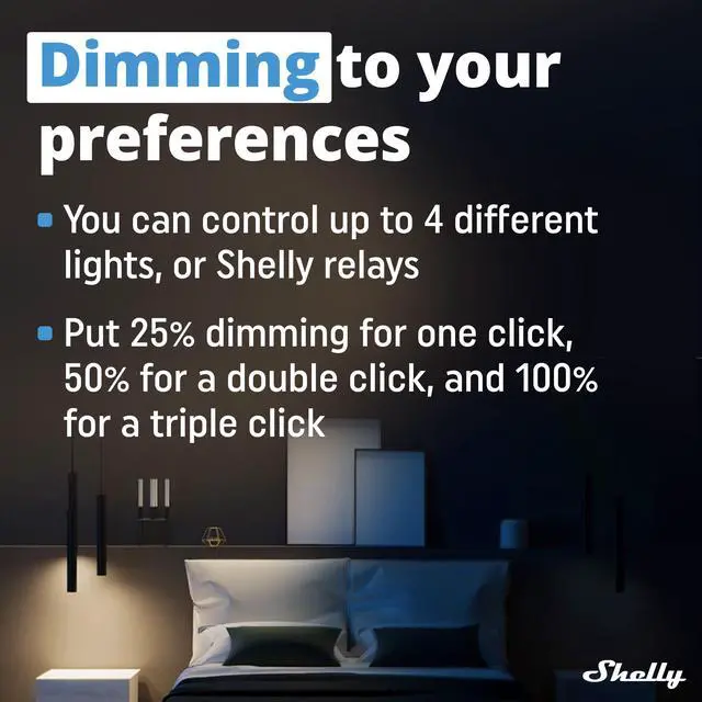 Alt view image 5 of 7 - Shelly Button 1 | Wi-Fi operated Action and Scenes activation Remote Control Button | iOS & Android App | Smart Home Automation | Black