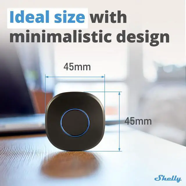 Alt view image 7 of 7 - Shelly Button 1 | Wi-Fi operated Action and Scenes activation Remote Control Button | iOS & Android App | Smart Home Automation | Black