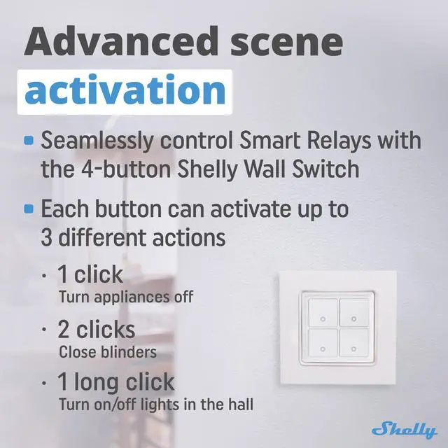 Alt view image 4 of 7 - Shelly Plus I4 DC | Wi-Fi operated | DC 4 digital inputs controller for Smart Scenes and enhanced actions control | Home Automation