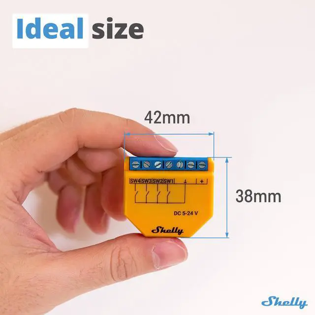Alt view image 7 of 7 - Shelly Plus I4 DC | Wi-Fi operated | DC 4 digital inputs controller for Smart Scenes and enhanced actions control | Home Automation