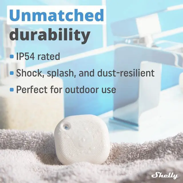 Alt view image 7 of 7 - Shelly Blu Button Tough | Bluetooth-Operated Multi-Click Action and Scenes Activation Button | Versatile Control | IP54 Waterproof | Broad Range | Home Automation | Ivory