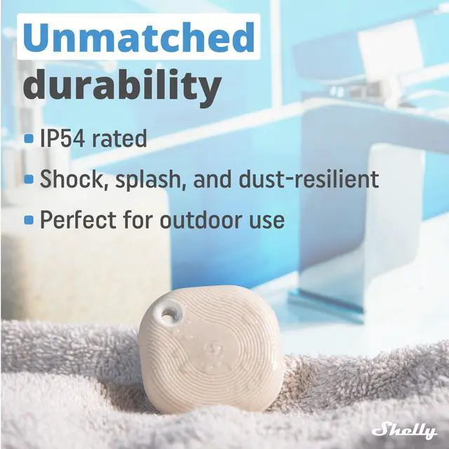 Alt view image 7 of 7 - Shelly Blu Button Tough | Bluetooth-Operated Multi-Click Action and Scenes Activation Button | Versatile Control | IP54 Waterproof | Broad Range | Home Automation |Mocha