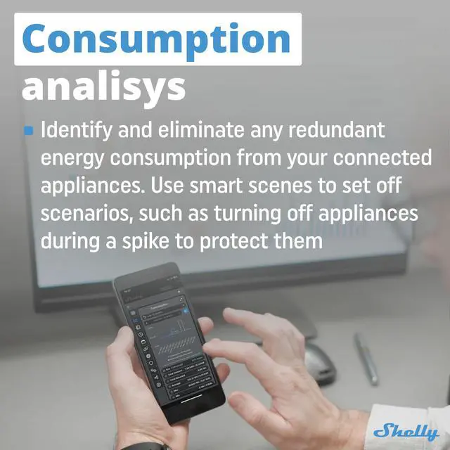 Alt view image 5 of 7 - Shelly PM Mini Gen3 | WiFi & Bluetooth Smart Energy Meter | 1 Channel 16 A | Compatible with Google Home & Alexa | iOS & Android App | No Hub Required | Smart Schedules | Home Automation