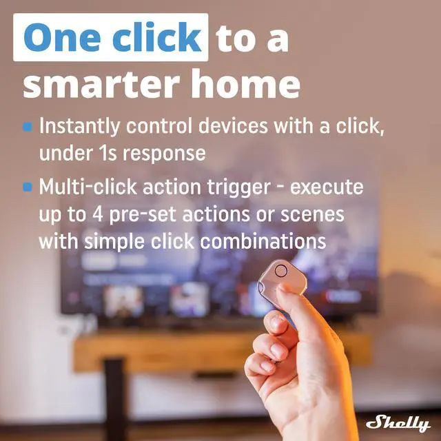 Alt view image 3 of 7 - Shelly BLU Button1 | Bluetooth-Operated Action and Scenes Activation Button | iOS Android App | No Hub Required | Long Battery Life | LED Indication | Buzzer | Broad Range | Home Automation | White