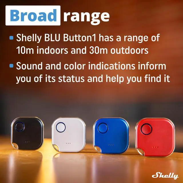 Alt view image 7 of 7 - Shelly BLU Button1 | Bluetooth-Operated Action and Scenes Activation Button | iOS Android App | No Hub Required | Long Battery Life | LED Indication | Buzzer | Broad Range | Home Automation | White