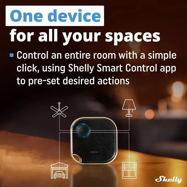 Alt view image 4 of 7 - Shelly BLU Button1 | Bluetooth-Operated Action and Scenes Activation Button | iOS Android App | No Hub Required | Long Battery Life | LED Indication | Buzzer | Broad Range | Home Automation | Black
