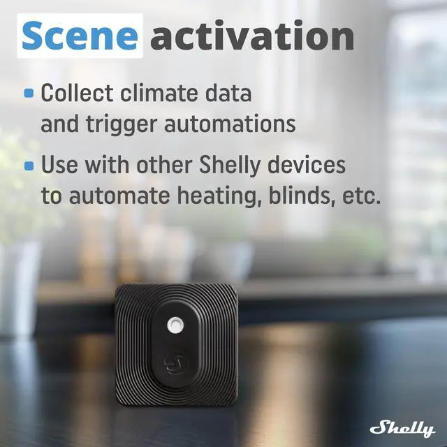 Alt view image 7 of 7 - Shelly Blu H&T | Bluetooth Smart Temperature & Humidity Sensor with Remote App Control & Monitoring | Splash and dust-proof | Smart Scenes | Notification Alerts | Free Data Storage Export | Black