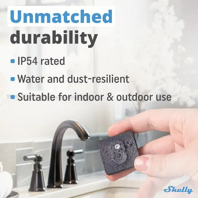 Alt view image 6 of 7 - Shelly Blu H&T | Bluetooth Smart Temperature & Humidity Sensor with Remote App Control & Monitoring | Splash and dust-proof | Smart Scenes | Notification Alerts | Free Data Storage Export | Black