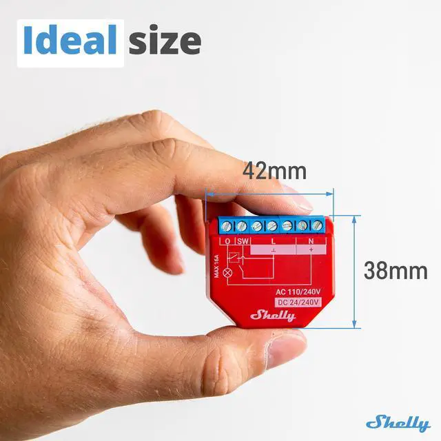 Alt view image 7 of 7 - Shelly Plus 1PM UL | Wi-Fi & Bluetooth operated smart relay switch | 1 channel 15A | Power Metering | Wireless Lighting Control | Google Home & Alexa Compatibility | iOS & Android App| Home Automation