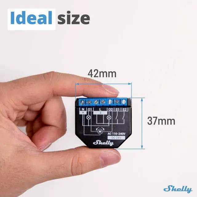 Alt view image 4 of 7 - Shelly Plus 2PM UL | WiFi & Bluetooth 2 Channels Smart Relay Switch | Power consumption supporting up to 10A per channel and 16A total current (18A peak) | Google Home & Alexa | iOS & Android App