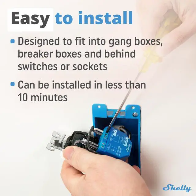 Alt view image 4 of 7 - Shelly Plus 1 UL certified | Wi-Fi & Bluetooth Smart Relay Switch | Dry Contacts | Google Home, Alexa  & SmartThings Compatible | No Hub | Remote Control | Garage Door Opener | Home Automation