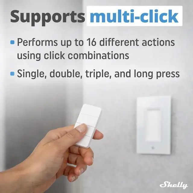 Alt view image 6 of 7 - Shelly BLU RC Button 4 | Smart four-button Bluetooth remote control interface | Scenes Activation | Magnetic Holder | Easy Control | Google Home & Alexa Compatibility | Home Automation