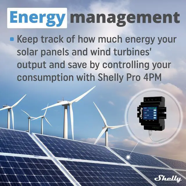 Alt view image 6 of 7 - Shelly Pro 4PM | Wi-Fi & LAN, 4-Channel Smart Relay | up to 40A | Power Metering | Compatible with Google Home & Alexa | iOS & Android App | Home Automation