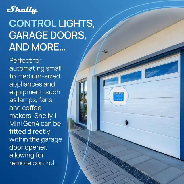 Alt view image 6 of 7 - Shelly 1 Mini Gen4 | Wi-Fi & Bluetooth Smart Relay Switch | 1 channel 8A | Compatible with Alexa & Google Home | Dry Contacts | No Hub Required