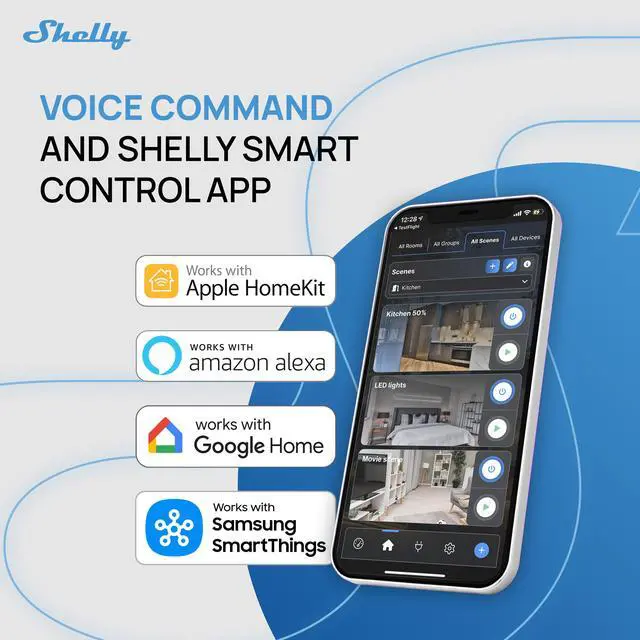 Alt view image 7 of 7 - Shelly 1PM Gen4 | Smart Relay Switch with Power Metering | WiFi, Bluetooth & Zigbee | 1-Channel 16A | Compatible with Alexa & Google Home | iOS & Android App | No Hub | Home Automation