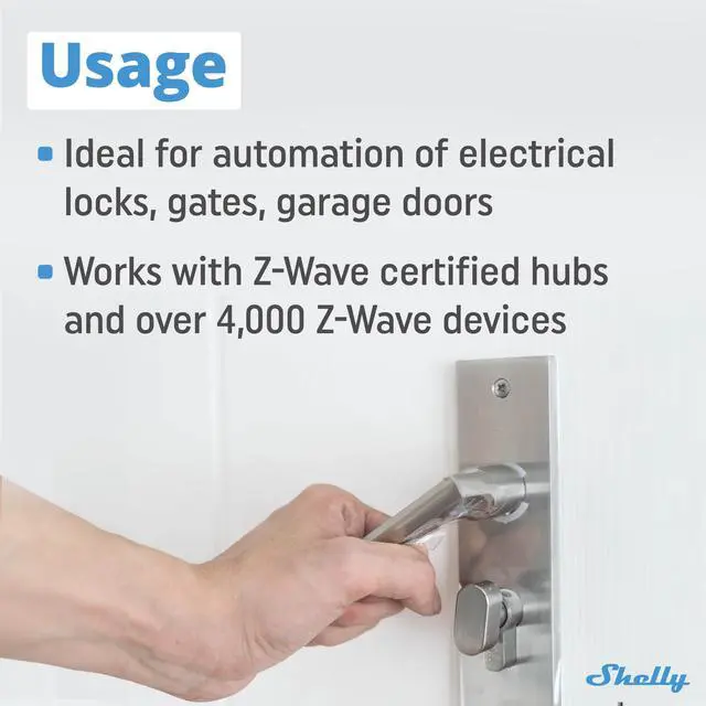 Alt view image 3 of 7 - Shelly Wave 1 LR UL | Z-Wave Long Range Smart Switch Relay, 1-Channel 15A Dry Contact | Low Power Consumption | Compatible with iOS & Android App | Home Automation