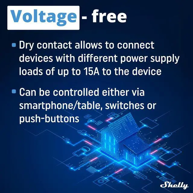 Alt view image 7 of 7 - Shelly Wave 1 LR UL | Z-Wave Long Range Smart Switch Relay, 1-Channel 15A Dry Contact | Low Power Consumption | Compatible with iOS & Android App | Home Automation