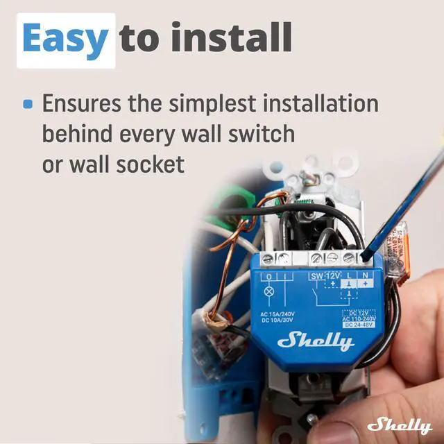 Alt view image 5 of 7 - Shelly Wave 1 LR UL | Z-Wave Long Range Smart Switch Relay, 1-Channel 15A Dry Contact | Low Power Consumption | Compatible with iOS & Android App | Home Automation