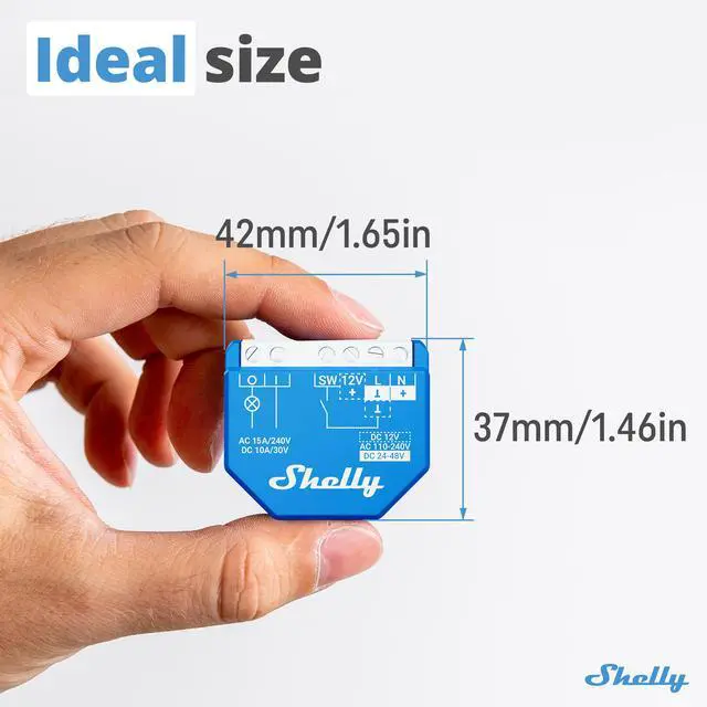 Alt view image 6 of 7 - Shelly Wave 1 LR UL | Z-Wave Long Range Smart Switch Relay, 1-Channel 15A Dry Contact | Low Power Consumption | Compatible with iOS & Android App | Home Automation