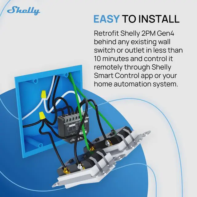 Alt view image 7 of 7 - Shelly 2PM Gen4 16A 2-Channel (2x10A) Smart Relay with Power Measurement (Wi-Fi, Matter & Zigbee)