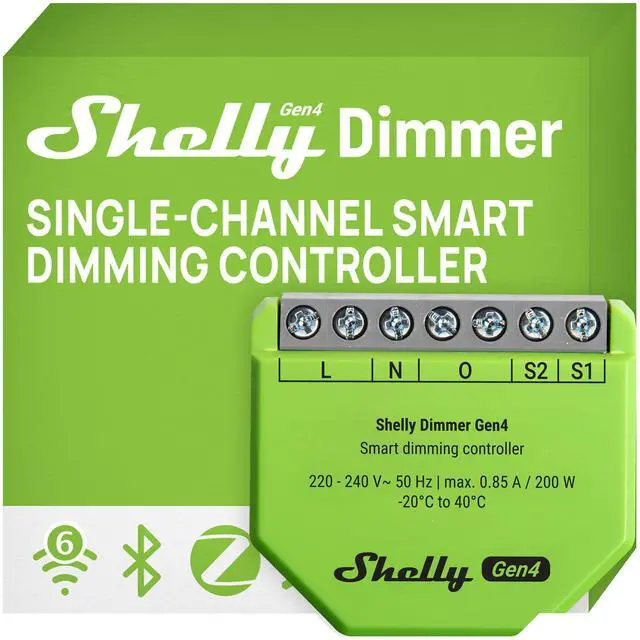Main image of Shelly Dimmer Gen4 US |Smart Dimming Controller | No neutral wire needed | Compatible with Alexa, Google Home, Smart Things