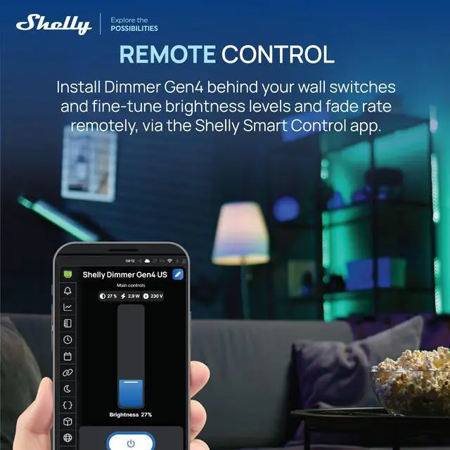 Alt view image 6 of 7 - Shelly Dimmer Gen4 US |Smart Dimming Controller | No neutral wire needed | Compatible with Alexa, Google Home, Smart Things