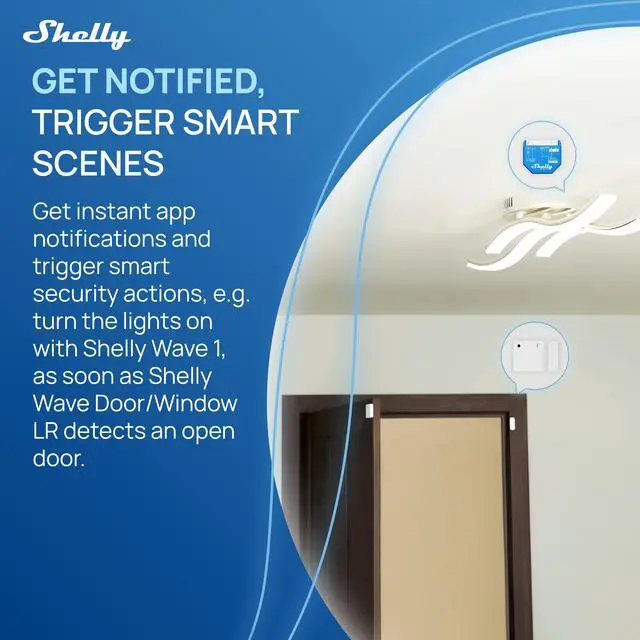 Alt view image 5 of 6 - Shelly Wave Door/Window White, Z-Wave Long Range Operated Sensor, Home Automation, Compatible with Alexa, Google Home, SmartThings & Home Assistant, Bulletproof Security, Lux & Tilt Angle Measurement