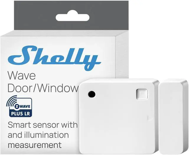 Main image of Shelly Wave Door/Window White, Z-Wave Long Range Operated Sensor, Home Automation, Compatible with Alexa, Google Home, SmartThings & Home Assistant, Bulletproof Security, Lux & Tilt Angle Measurement