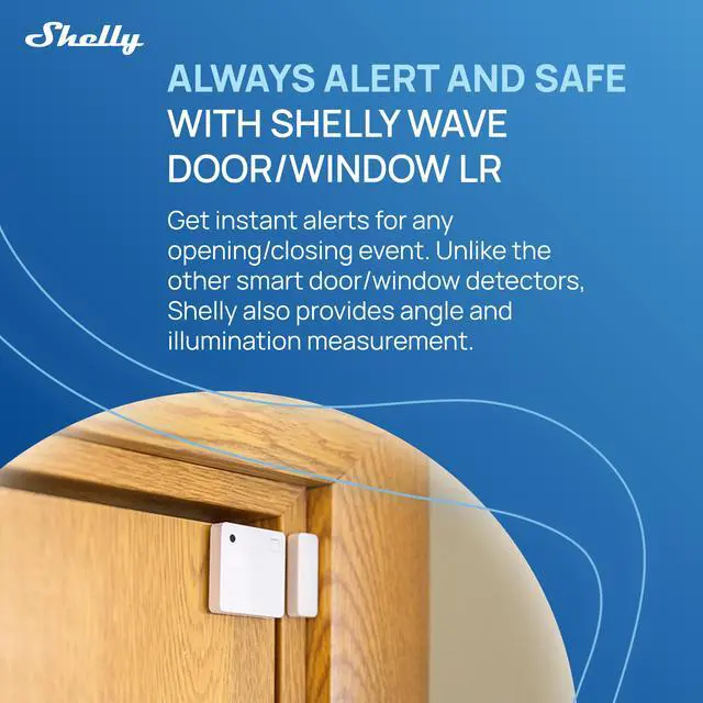 Alt view image 6 of 6 - Shelly Wave Door/Window White, Z-Wave Long Range Operated Sensor, Home Automation, Compatible with Alexa, Google Home, SmartThings & Home Assistant, Bulletproof Security, Lux & Tilt Angle Measurement