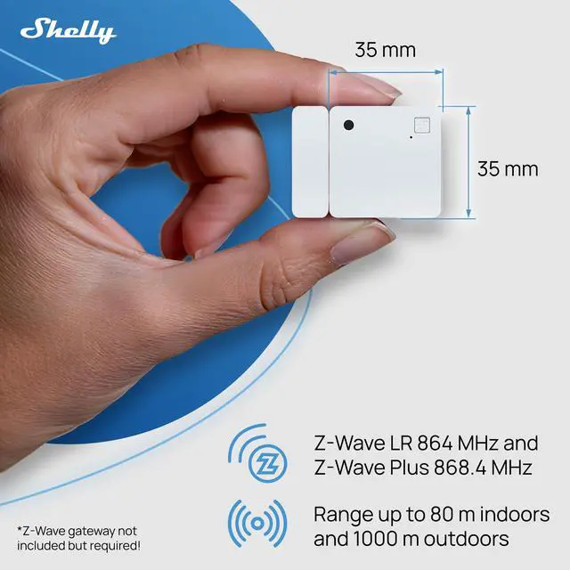 Alt view image 2 of 6 - Shelly Wave Door/Window White, Z-Wave Long Range Operated Sensor, Home Automation, Compatible with Alexa, Google Home, SmartThings & Home Assistant, Bulletproof Security, Lux & Tilt Angle Measurement