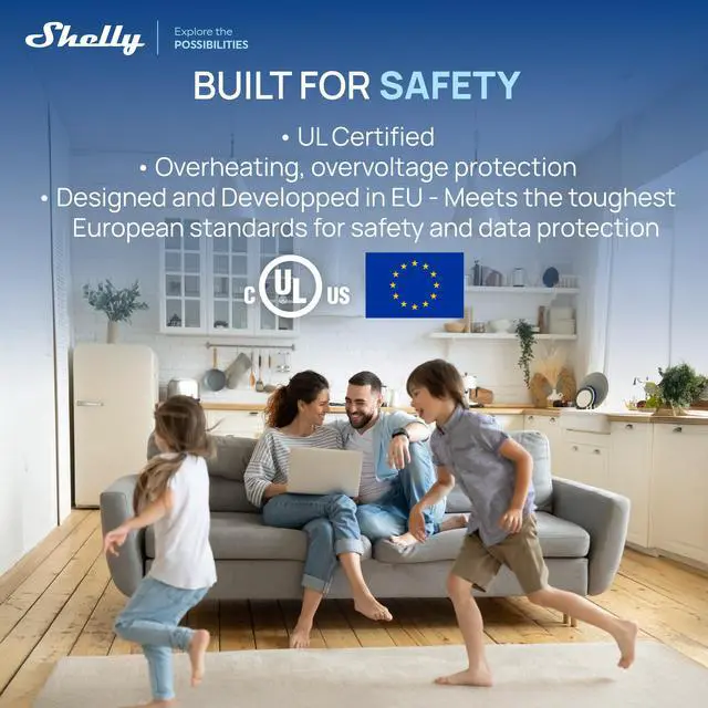 Alt view image 6 of 7 - Shelly Plug US Gen4 (White) Smart Home Plug | Wi-Fi, Bluetooth & ZigBee Plug | Matter & Apple HomeKit | 1800W | Energy Monitoring & Light Sensor- 4 pack