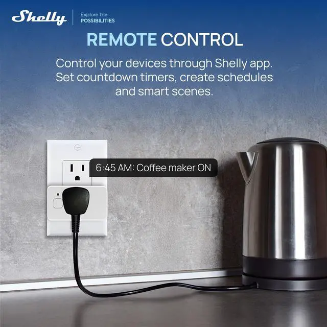 Alt view image 4 of 7 - Shelly Plug US Gen4 (White) Smart Home Plug | Wi-Fi, Bluetooth & ZigBee Plug | Matter & Apple HomeKit | 1800W | Energy Monitoring & Light Sensor- 4 pack
