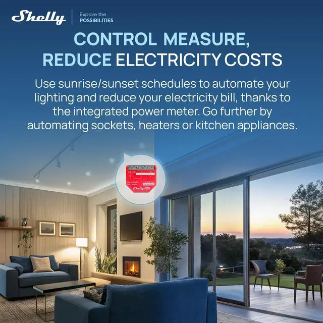 Alt view image 5 of 7 - Shelly 1PM Gen4 UL, Wi-Fi, Zigbee, Matter Smart Relay Switch with Power Metering, 1-Channel 16A, Home Automation, Alexa, SmartThings, Google Home, Apple HomeKit Compatible, iOS Android App, No Hub