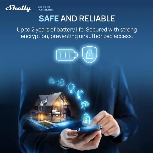 Alt view image 6 of 7 - Shelly BLU Door/Window ZB Smart Door & Window Sensor with Bluetooth 5.0, Zigbee 3.0, Tilt & Light Detection- White