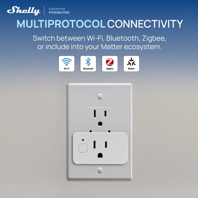 Alt view image 5 of 7 - Shelly Smart Home Security Bundle Plug US Gen4, BLU Button Tough 1 ZB & BLU Door/Window ZB Smart Plug, Wireless Button & Door Sensor with Energy Monitoring and Automation