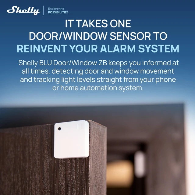 Alt view image 4 of 7 - Shelly Smart Home Security Bundle Plug US Gen4, BLU Button Tough 1 ZB & BLU Door/Window ZB Smart Plug, Wireless Button & Door Sensor with Energy Monitoring and Automation