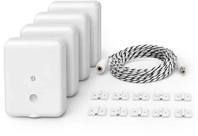 Main image of Shelly Smart Water Leak Detection Bundle Flood Gen4, Additional Leak Sensor Cable & Cable Brackets Wi-Fi, Zigbee, Bluetooth and Matter Water Sensor
