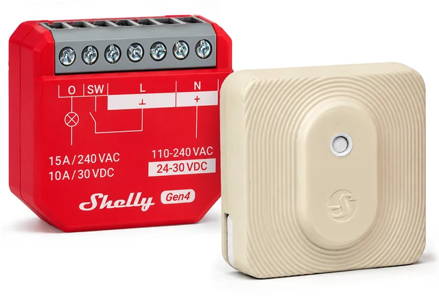Main image of Shelly Smart Climate & Energy Bundle BLU H&T ZB Temperature & Humidity Sensor + 1PM Gen4 UL-Certified Smart Relay with Power Monitoring, Wi-Fi, Zigbee, Bluetooth & Matter
