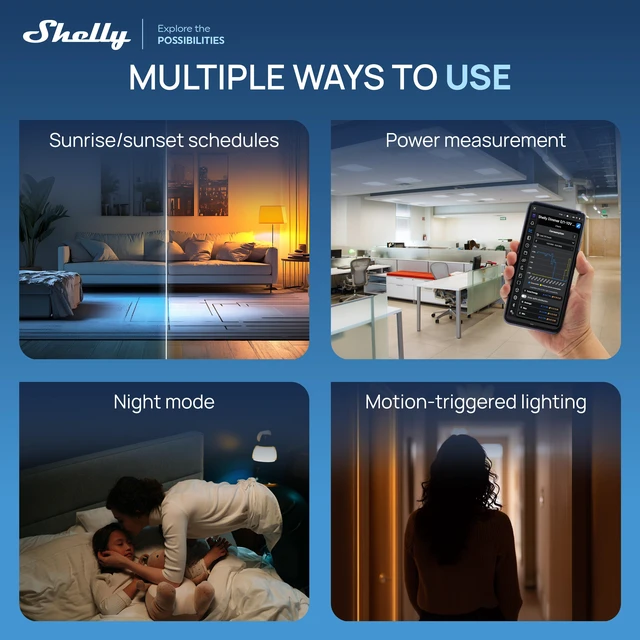 Alt view image 6 of 7 - Shelly Dimmer 0/1-10V PM Gen4 Smart 0-10V Dimmer with Power Monitoring, Wi-Fi, Zigbee, Bluetooth, Matter