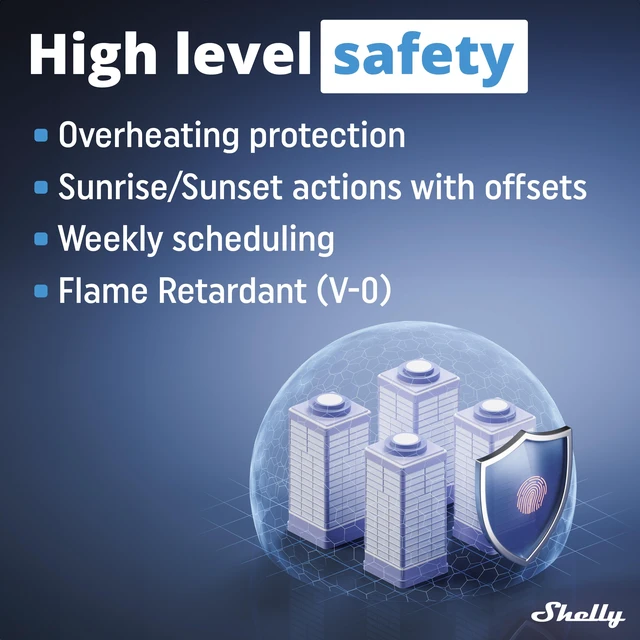Alt view image 5 of 5 - Shelly Pro 1 UL-Certified Smart Relay Switch with Wi-Fi, LAN and Bluetooth, 16A - Blue