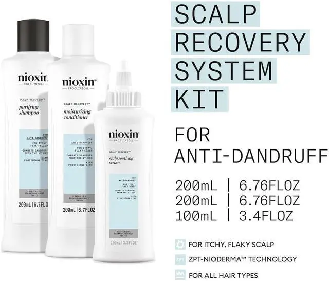 Alt view image 3 of 6 - Nioxin Scalp Recovery Anti-Dandruff System Kit
